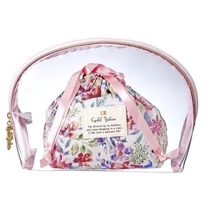 Clear Bouquet Shell Pouch Pink