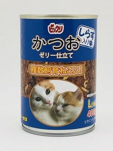 [ペットライブラリー] BKC-023　ビックリ　猫缶かつおしらす入り複数飼育向け400g