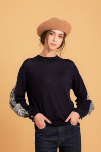 2 Liberty Fabric Knitted Switch High Neck Pullover
