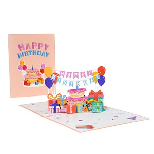 Birthday Card 3 Solid Envelope Attached Greeting Card Message Card Celebration