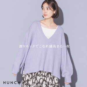 Sweater/Knitwear Knitted Plain Color V-Neck Autumn/Winter