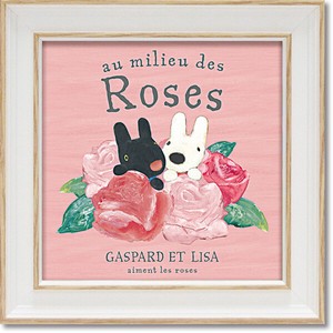 【アート雑貨】リサとガスパールアートフレームSサイズ　バラの上で