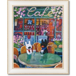 【アート雑貨】リサとガスパールアートフレームLサイズ　春のカフェ