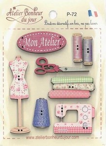 フランス製　木製ボタンセット　【MON  ATELIET/私の仕事場】