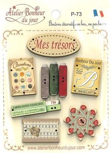 フランス製　木製ボタンセット　【MES TRESORS/私のとっておき】
