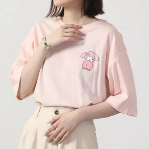 マイメロディ サンリオキャラクターズ ビック Tシャツ 半袖 バック プリント フルーツ