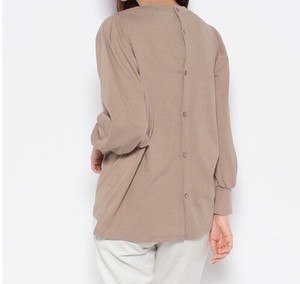 A/W Cut And Sewn Pullover Button Volume Sleeve Pullover