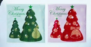 ※202412月在庫有 クリスマス・ジャガードハンドタオル（ツリーパッケージ） 7-54