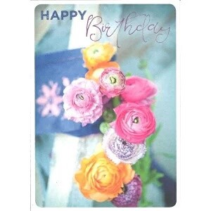 Postcard Flower Happy Birthday