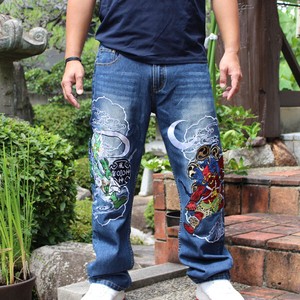 Full-Length Pant Embroidered Japanese Pattern