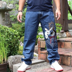 Full-Length Pant Embroidered Japanese Pattern