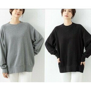 グレイメランジSサイズ完売【フェアトレード】オーガニックコットン裏毛スウェットトップ