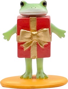 コポー　クリスマス　プレゼント姿のカエル 蛙 かえる  置物 マスコットオーナメント copeau