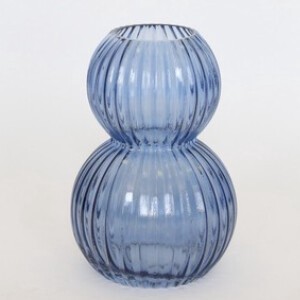 【SALE】ダブルボールベース Blue【花瓶/ガラス】