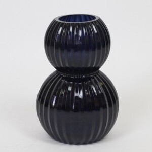 【SALE】ダブルボールベース Black【花瓶/ガラス】