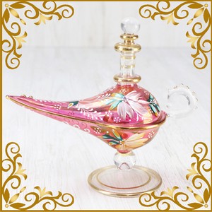 【エジプトガラス】フラワー ランプ型　ピンク