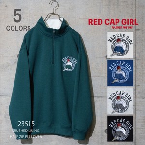 【22AW新作】RED CAP GIRL 胸刺繍ハーフZIPプルオーバー