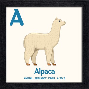置き掛け兼用 アートパネル Animal Alphabet Alpaca