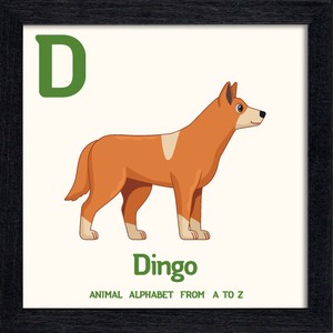 置き掛け兼用 アートパネル Animal Alphabet Dingo