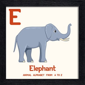 置き掛け兼用 アートパネル Animal Alphabet Elephant