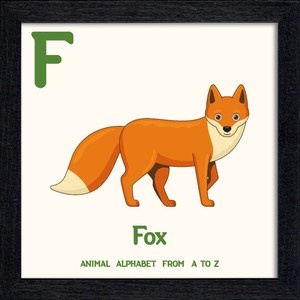 置き掛け兼用 アートパネル Animal Alphabet Fox