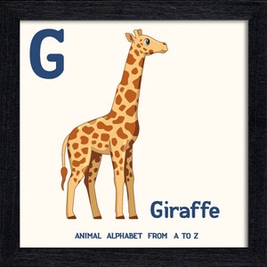 置き掛け兼用 アートパネル Animal Alphabet Giraffe