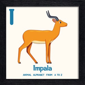 置き掛け兼用 アートパネル Animal Alphabet Impala
