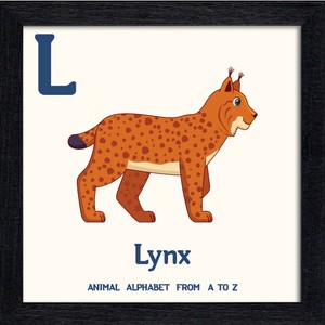 置き掛け兼用 アートパネル Animal Alphabet Lynx