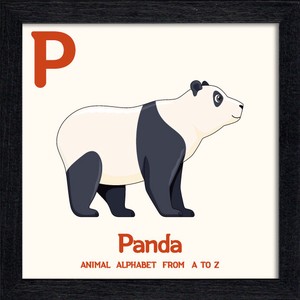 置き掛け兼用 アートパネル Animal Alphabet Panda