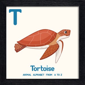 置き掛け兼用 アートパネル Animal Alphabet Tortoise