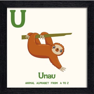 置き掛け兼用 アートパネル Animal Alphabet Unau