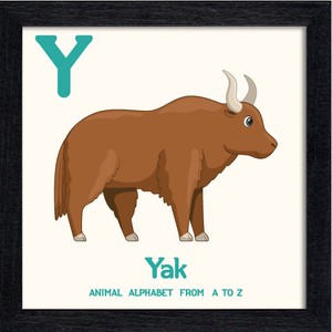 置き掛け兼用 アートパネル Animal Alphabet Yak