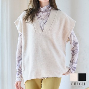 Vest/Gilet Oversized Knitted Vest Layered V-Neck Tops Ladies' Autumn Winter New Item