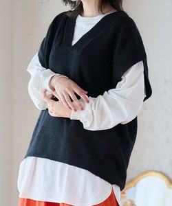 背心外套/马甲 V领 女士 大 秋冬新品