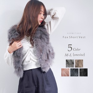Real Fur Fox Vest Short Free Size 5 Colors Sleeveless 2