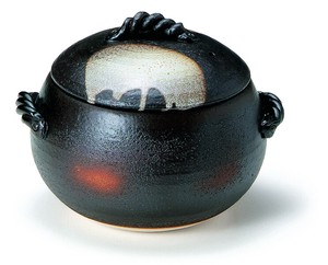 黒釉釉流し 炊飯鍋【萬古焼】【ごはん鍋 ご飯鍋 炊飯鍋 陶器】