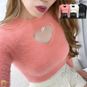 Stocks Knitted Top Knitted Top Heart Cut Korea A/W 2 3 4 2 2