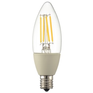 LEDフィラメントタイプシャンデリア球 E17 40形相当 電球色 調光器対応