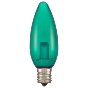 LEDシャンデリア形装飾用/C32/E17/1.2W/6lm/クリア緑色