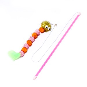 ループ　猫用おもちゃ　ロッディーズ　キラキラワーム ピンク＆オレンジ / Cat Teaser Wand Toy