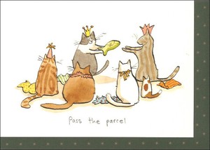 グリーティングカード クリスマス「猫のプレゼント」ネコ 動物 イラスト