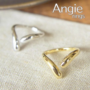 【Angie】ダブルドループ真鍮メッキコーティングリング！2色展開。