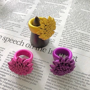 Ring Rings Leather Flowers
