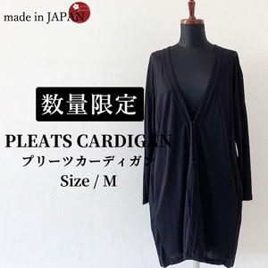 Made in Japan Cotton 100% Ladies Pleats Design Long Sleeve Cardigan A/W Items