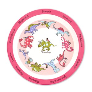 【Tyrrell Katz】Melamine Plate dino pink ティレルカッツ プレート 皿 メラミン 恐竜 ピンク