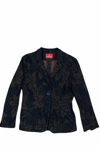 【日本製】74552-L：ワラカット刺繍デニムテーラードジャケット