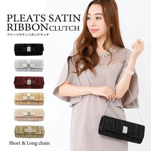 Clutch Bag Pleated Satin Ribbon