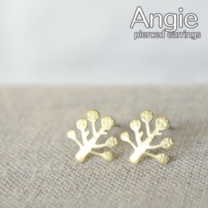 【Angie】 無垢真鍮  マルリーフツリー ゴールド ピアス