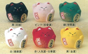 風水　招き猫（小）【日本製・萬古焼】