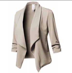 Slender Long Sleeve Plain Suits 1 9 7